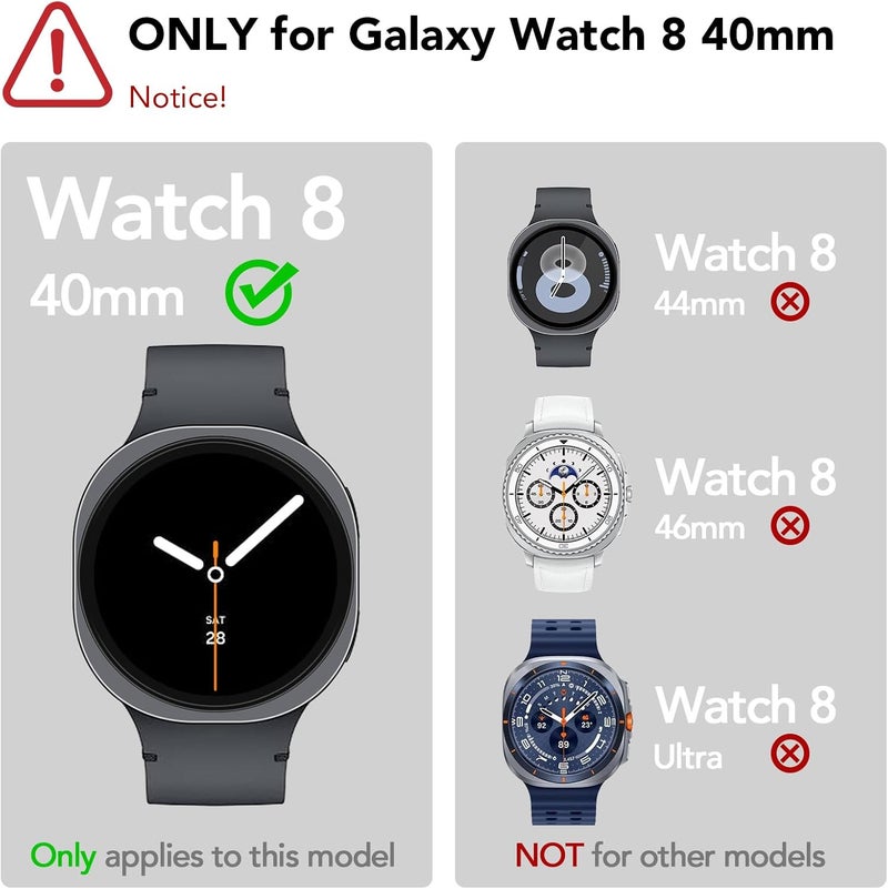 SPGUARD 4 Pack for Samsung Galaxy Watch 8 Screen Protector 40mm Tempered Glass Clear Film Anti Scratch Bubble Free Compatible with Galaxy Watch8 40mm(NOT for Others Models) - Image 2